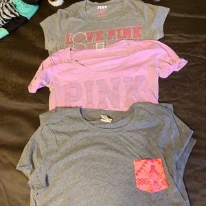 3 Victoria’s Secret  PINK Tees